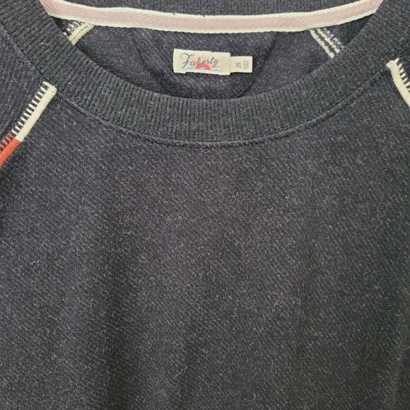 FAHERTY Heathered Black Twill Sweatshirt Size XL - Picture 3 of 5